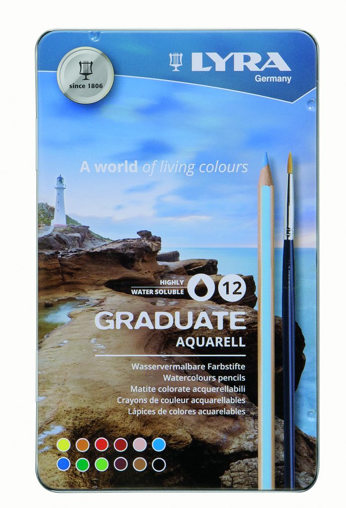 Lyra - Graduate Aqua Pencils - 12 Metal Box