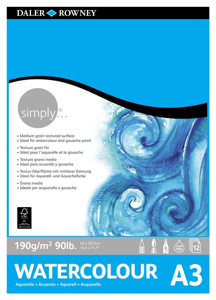 Simply - Watercolour Pad - A3 - 190gsm - 12 Sheets