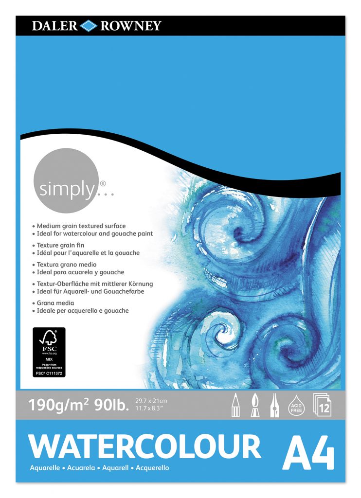 Simply - Watercolour Pad - A4 - 190gsm - 12 Sheets