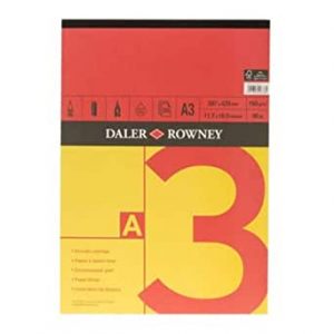 Red and Yellow Spiral Sketch Pad- A3 - 150gsm - 25 Sheet