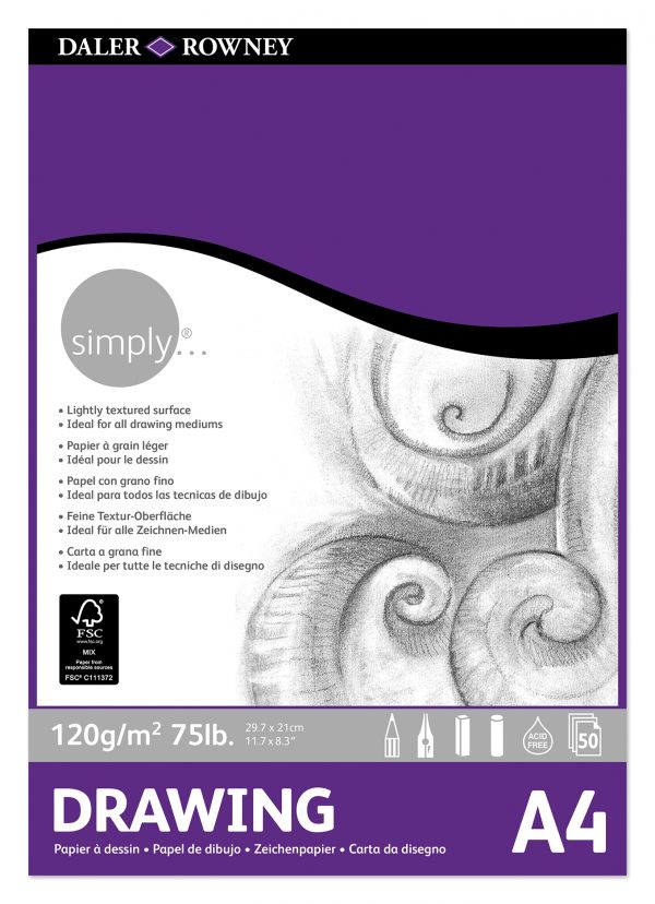 Simply - Drawing Pad - A4 - 120gsm - 50 Sheet