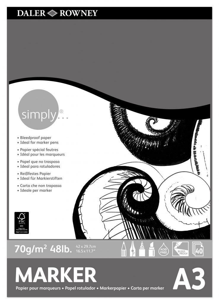 Simply - Marker Pad - A3 - 70gsm - 40 Sheet