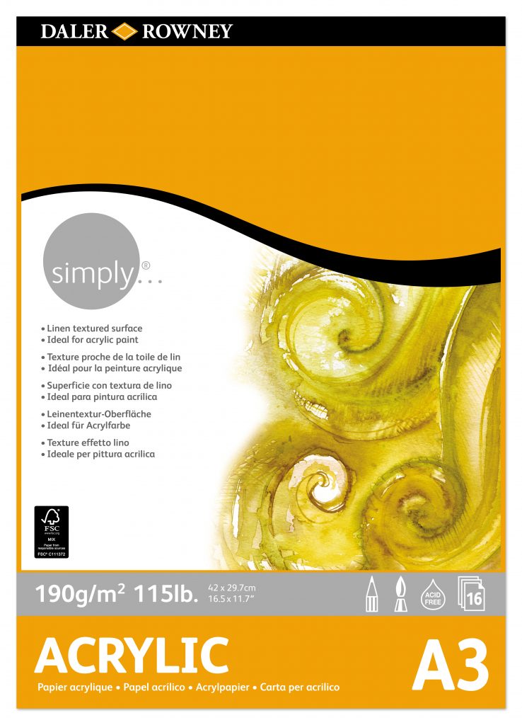 Simply - Acrylic Pad - A3 - 190gsm - 16 Sheet