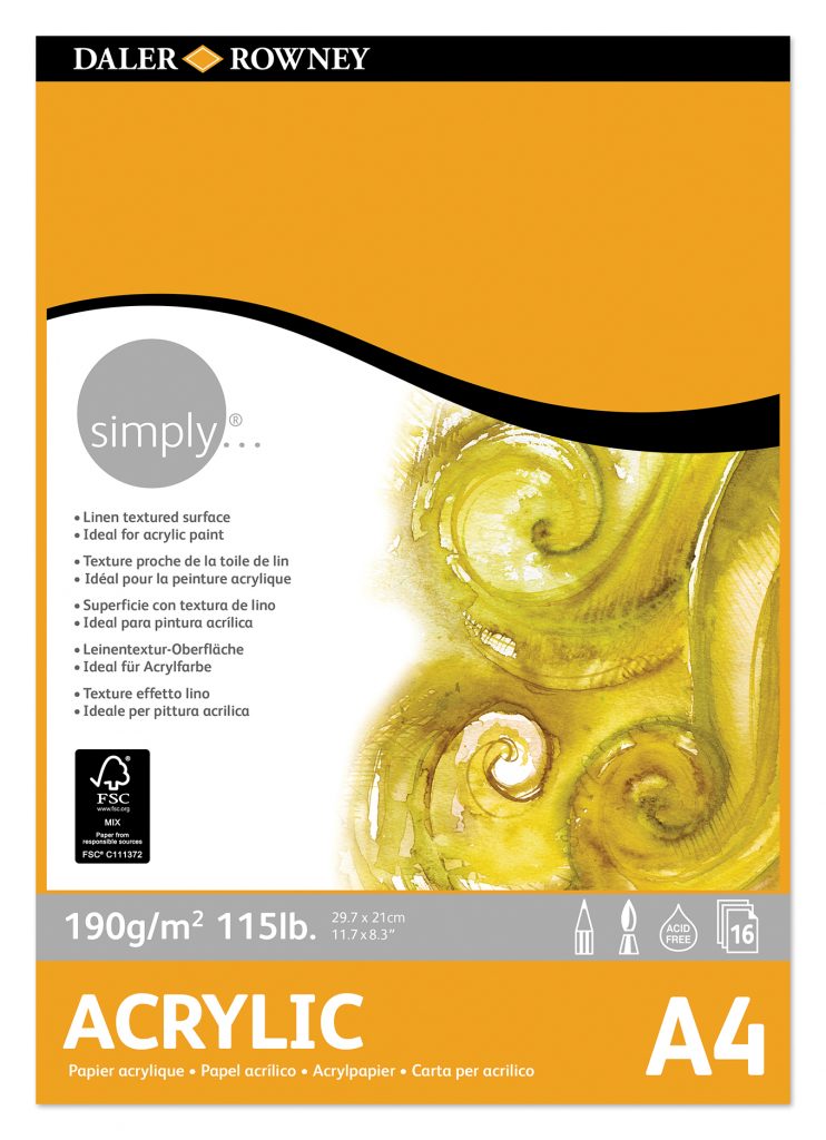 Simply - Acrylic Pad - A4 - 190gsm - 16 Sheet