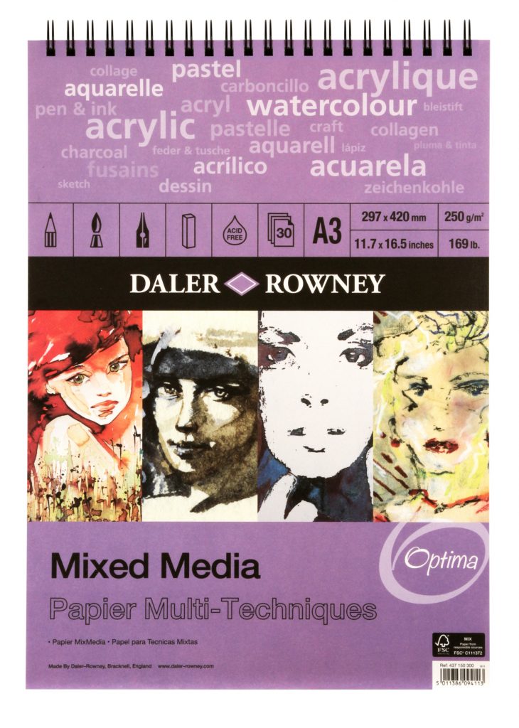 Optima - Mix Media Spiral - A3 - 250gsm - 30 Sheet
