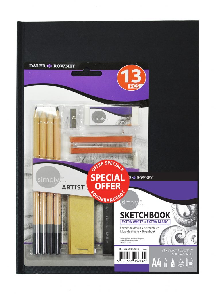 Simply - A4 Extra White Book + Scetch Set
