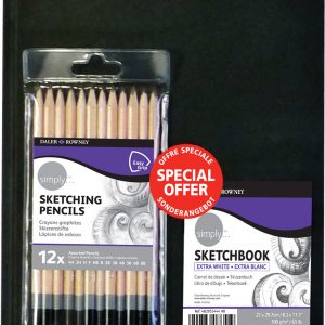 Simply - A4 Sketchbook + 12 Pencils