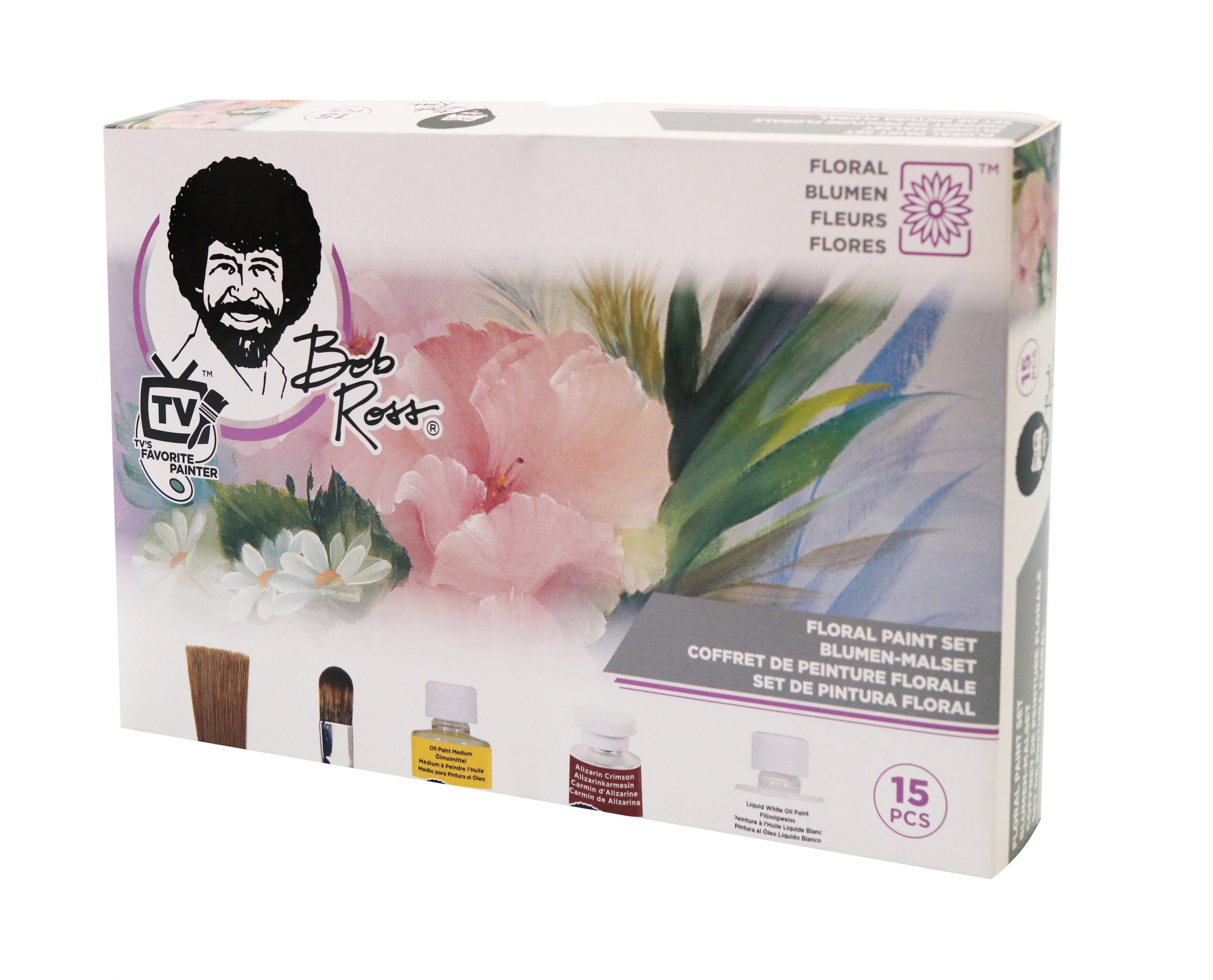 Bob Ross Master Set Pittura Fiori Per Esperti - 8 Colori Olio E Pennelli In Valigetta