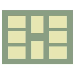 4 pack of 20x16" multi-aperture photo mounts with 8 6x4" image apertures