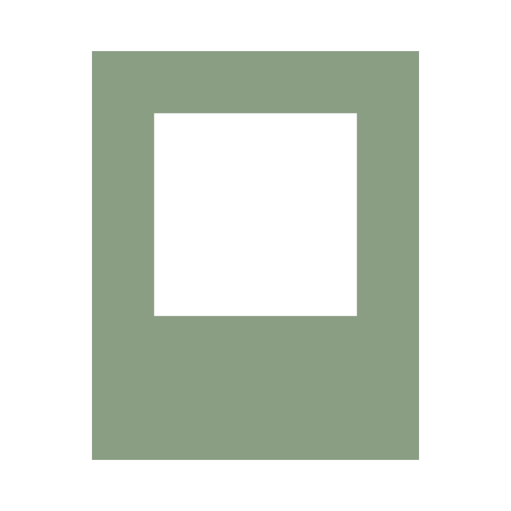 PAGB 50x40cm white core photographic mount with 10x10" offset image aperture