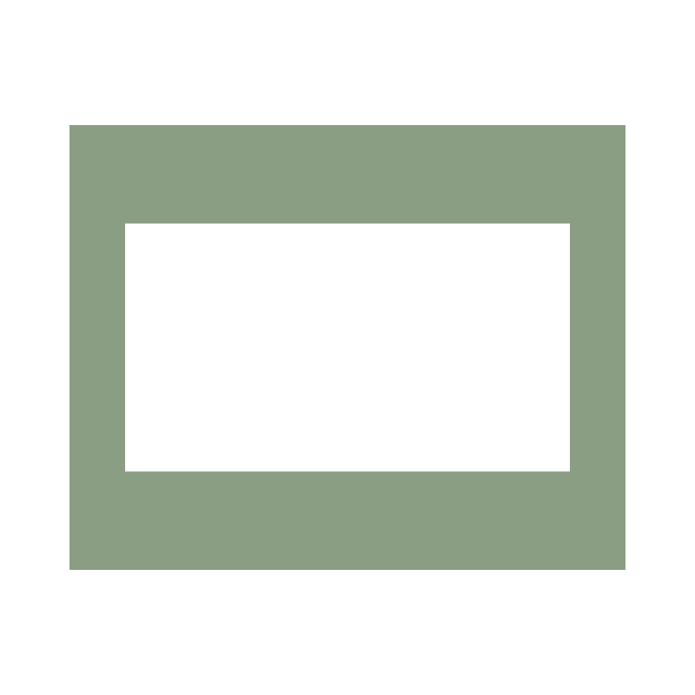 PAGB 50x40cm white core photographic mount with 16x9" centred image aperture
